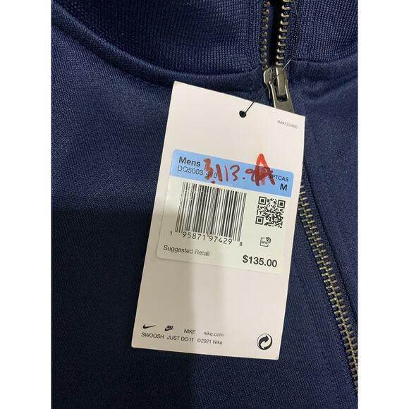 New Nike Authentic 6453 Track Jacket Navy Blue Medium - Picture 6 of 7